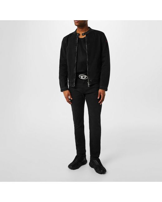 DIESEL Black Oval Logo Belt for men
