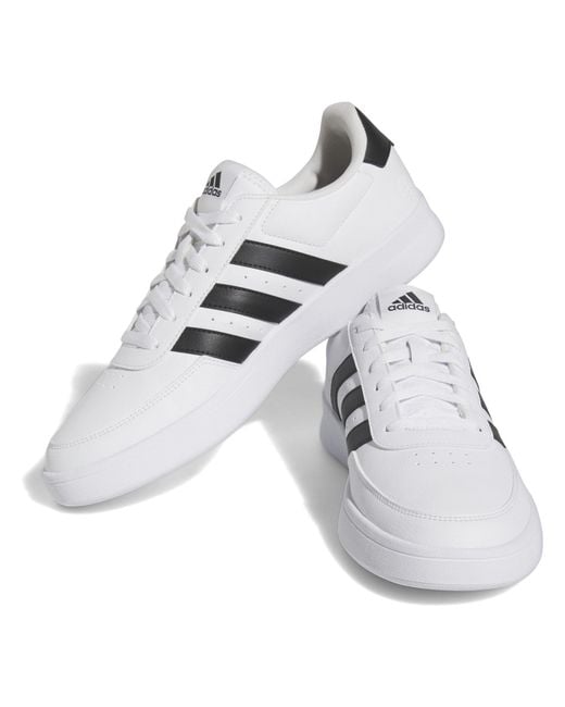 Adidas White Breaknet 2.0 Shoes for men
