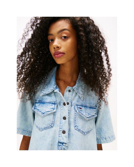 Tommy Hilfiger Blue Tj Denim A-Line Dress