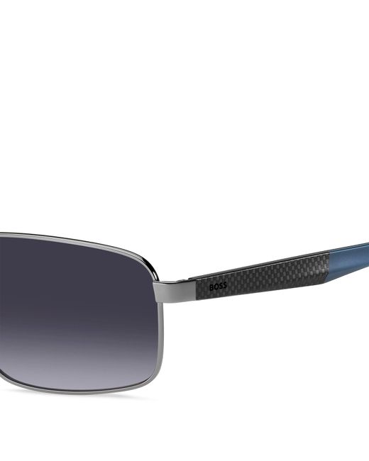Boss Blue Round Sunglasses for men