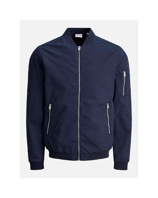 Jack & Jones Blue Rush Bomber Jacket Plus Size for men