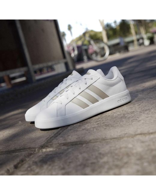 Adidas White Grand Court Base Trainers