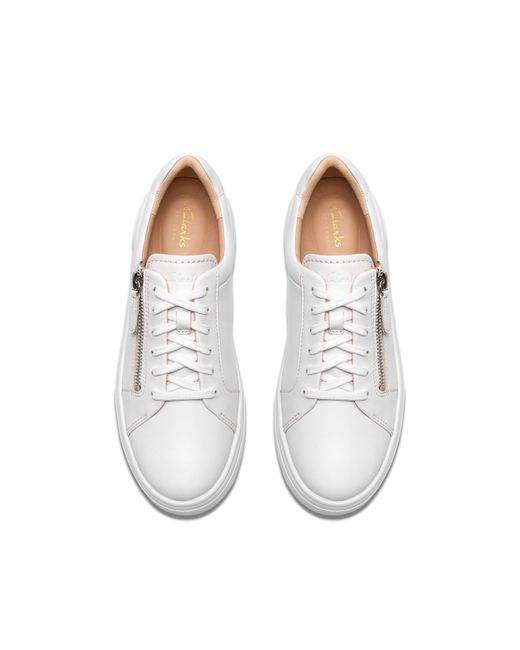 Clarks White Shoe Hollyrose Zip