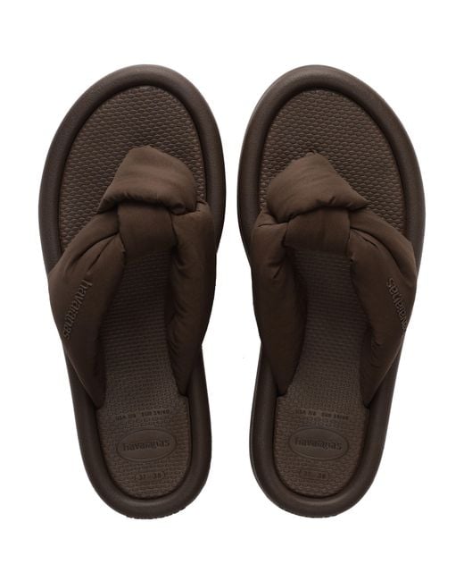 Havaianas Brown Over Puffed Up Flip Flops