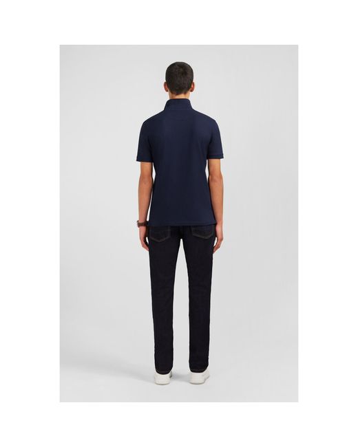 Eden Park Black Stretch Pima Cotton Polo for men