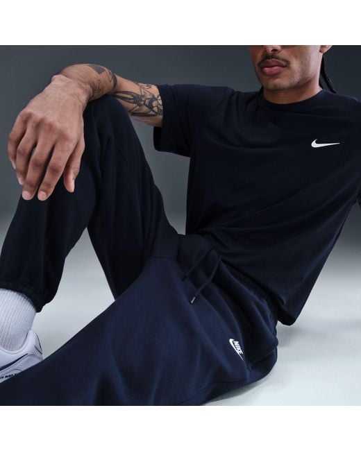 Nike Blue Club Cuff Pant Closed Hem Jersey Jogging Bottoms for men