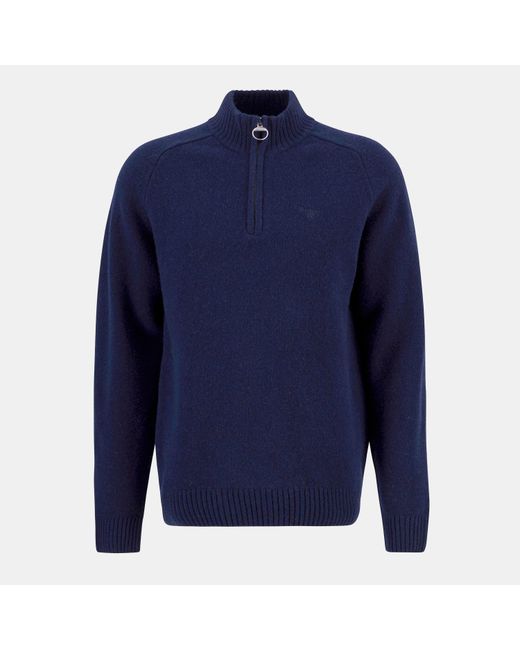 Barbour Blue Grangetown Half Zip Jumper for men