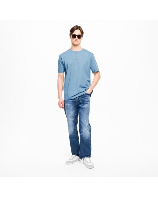 Boss Blue Oversized Tchup T-Shirt With Logo Detail for men