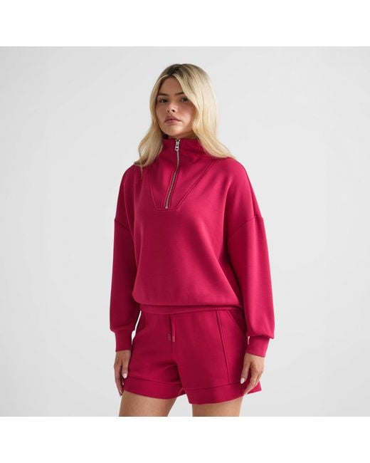Varley Pink Hawley Half Zip Sweatshirt