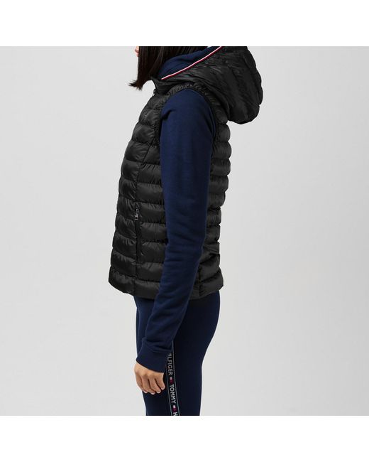 Tommy Hilfiger Black Heritage Low Down Duck Down Detachable Hood Sleeveless Short Puffer Jacket