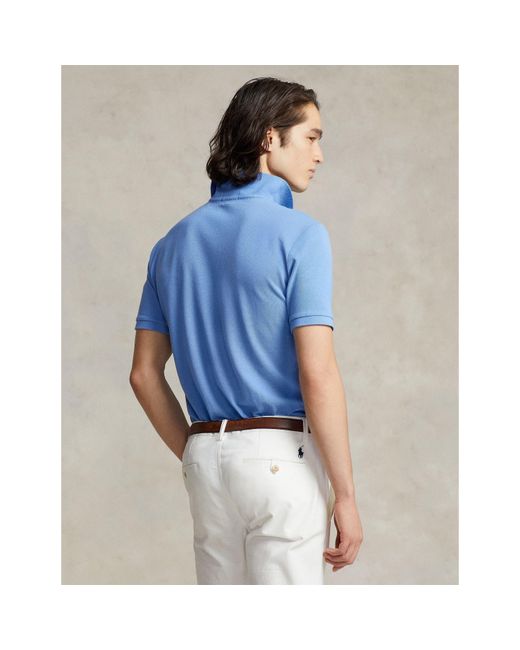 Polo Ralph Lauren Blue Custom Slim Short Sleeve Shirt for men