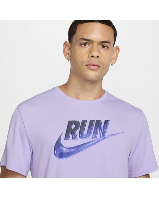 Nike Purple Short Sleeve Performance Running Top for men