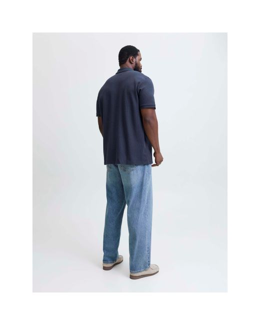 Jack & Jones Blue Jack Austin Zip Polo Plus Size for men