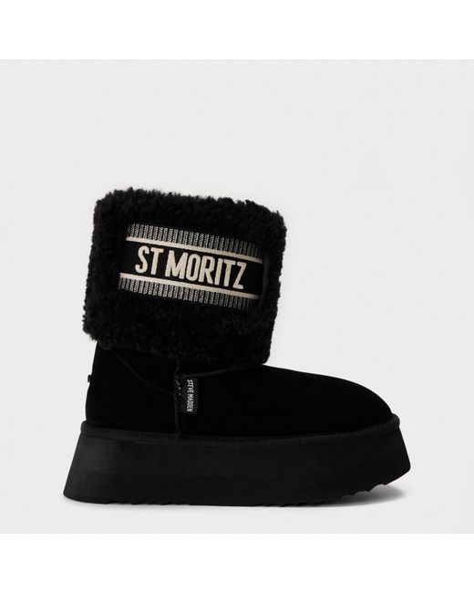 Steve Madden Black St. Moritz Snug Metallic Boots