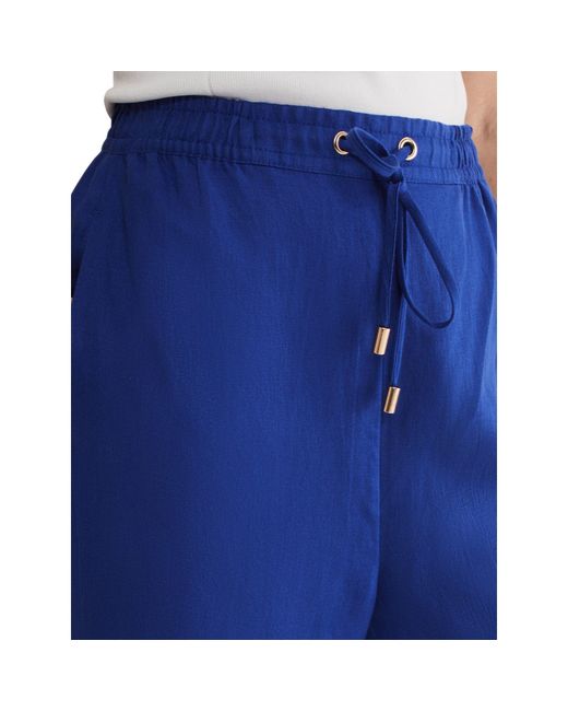 Phase Eight Blue Lolita Drawstring Linen Trouser
