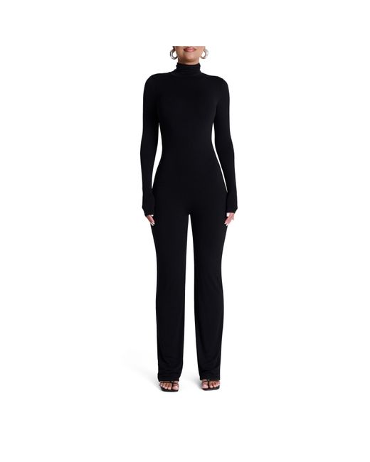 Naked Wardrobe Black Sculpt Straight Leg Jumpsuit
