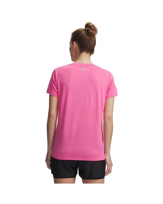 Under Armour Pink Tech V-Neck Short Sleeve