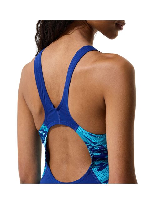 Speedo Blue Hb Splice Mb One Piece Swimsuit
