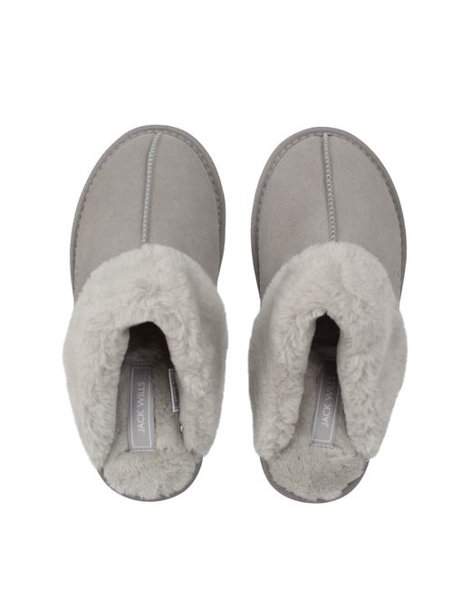 Jack Wills Gray Mule Slippers Ladies
