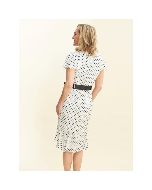 Gina Bacconi Natural Fina Georgette Wrap Dress With Frills