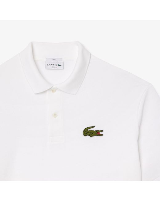 Lacoste White Loose-Fit L.12.12 Piqué Badge Polo Shirt for men
