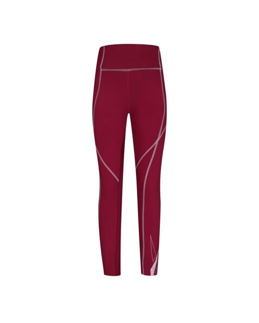 Reebok Red Workout Ready Big Logo Performance Gym Legging