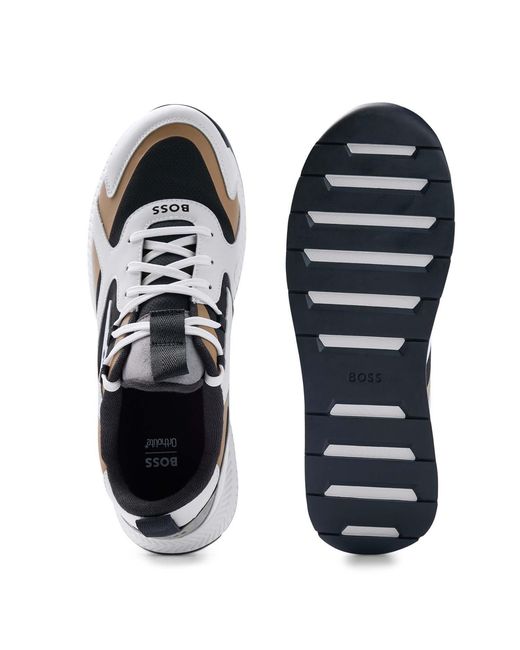 Boss White Titanium Running Trainers for men