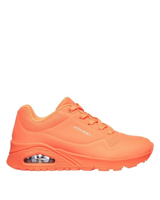 Skechers Orange Durabuck Lace Up Classic Low-Top Trainers