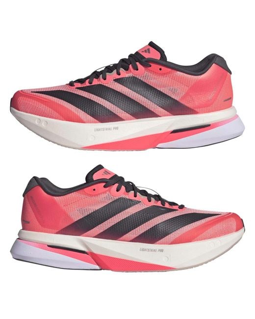 Adidas Red Adizero Boston 13 Road Running Shoes for men