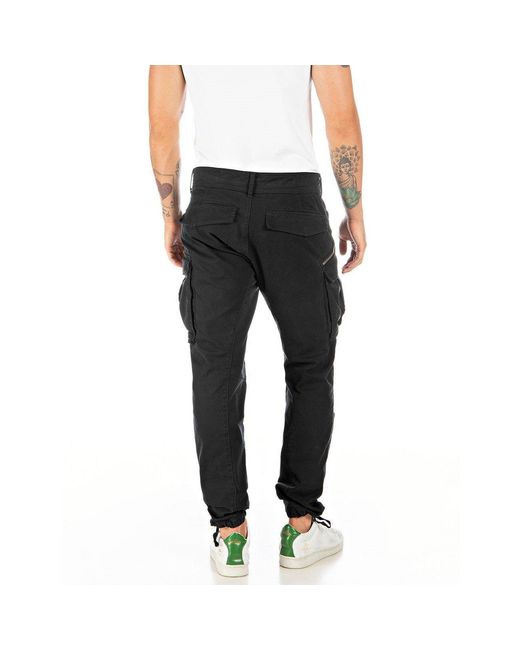 Replay Black Joe Cargo Trousers for men
