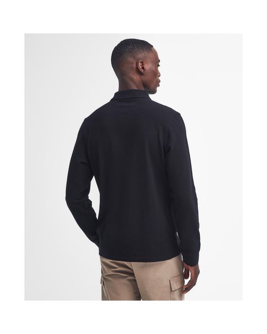 Barbour Blue Long Sleeve Polo Shirt for men