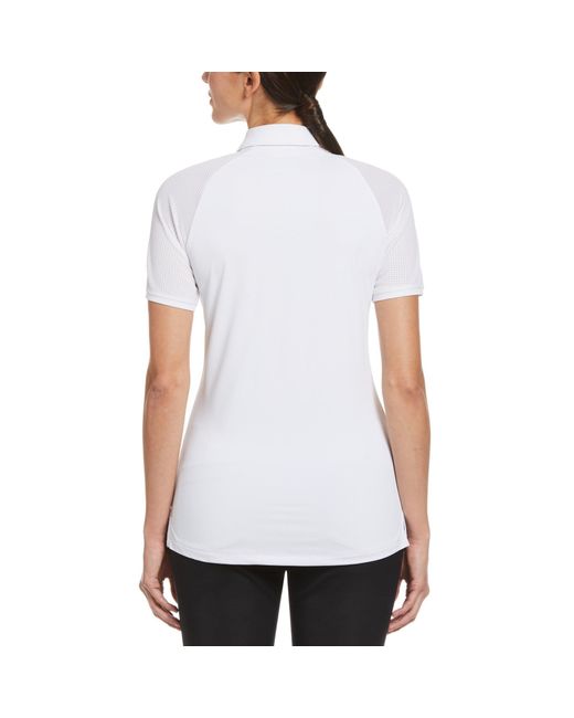 Original Penguin White Zipped Asymmetrical Short Sleeve Performance T-Shirt