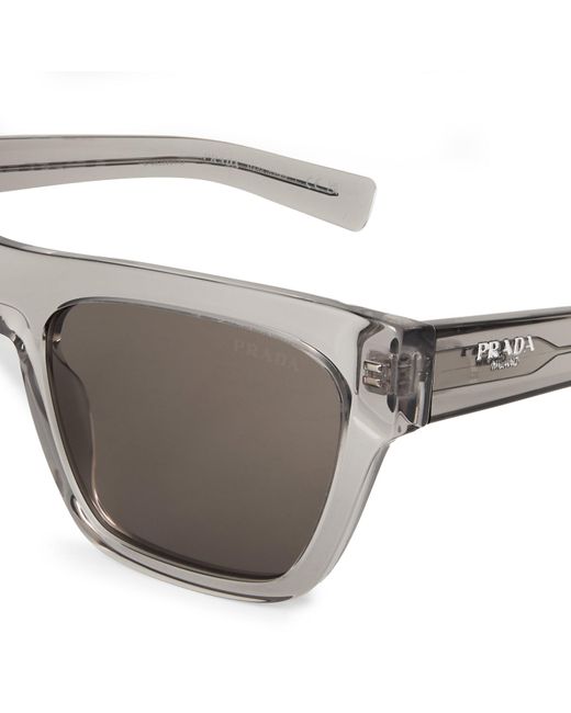 Prada Gray Rectangle Sunglasses for men