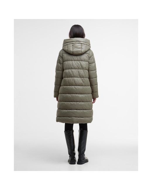 Barbour Multicolor Olivios Lightweight Hooded Long Puffer Jacket