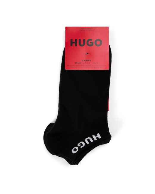 HUGO Black Trainer Ankle Socks for men