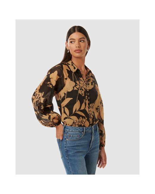 Forever New Brown Estelle Raglan Blouse