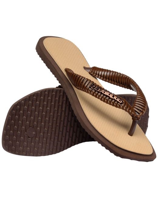 Havaianas Brown Top Sqr Fusion Boho Flip Flops