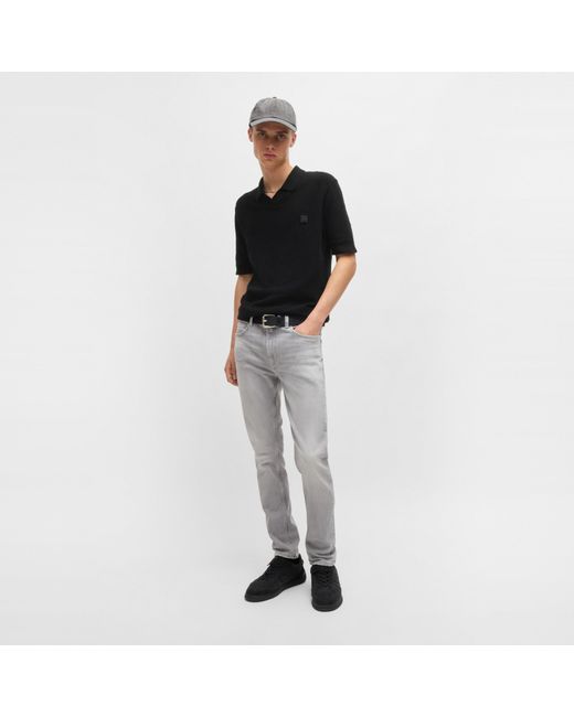 HUGO Black Short-Sleeve Polo Shirt for men