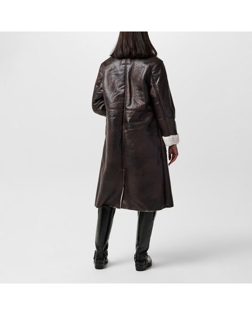French Connection Black Arizona Asymmetric Zip Aviator Jacket