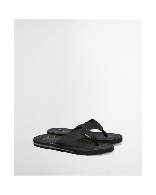 Barbour Black Toeman Beach Sandal for men