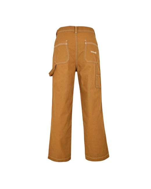 Timberland Brown Canvas Straight Leg Trouser for men