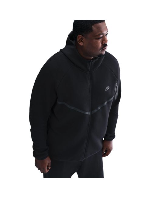 Nike Black Sportswear Tech Fleece Windrunner Full-zip Hoodie Cotton/polyester 50% Sustainable Blends for men