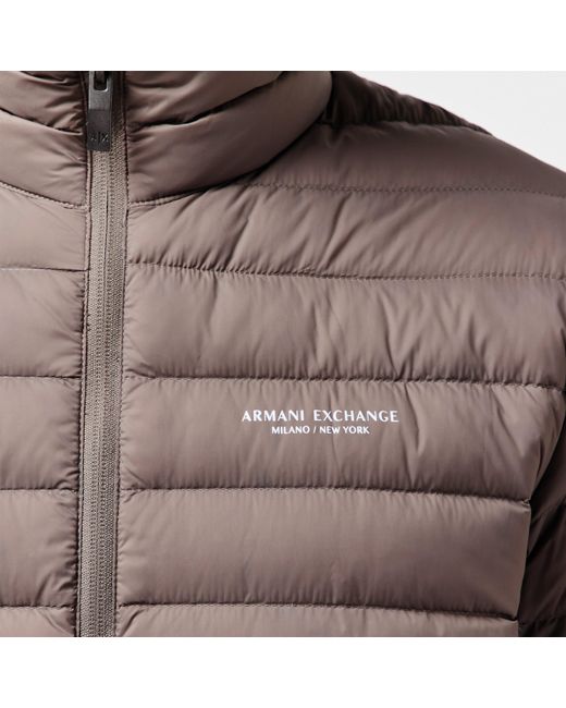 ARMANI EXCHANGE Brown Down Short Puffer Jacket for men