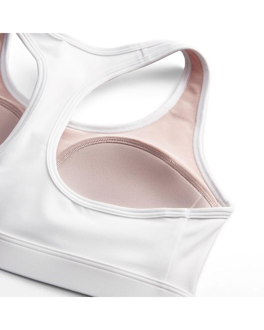 Nike White Swoosh Medium-Support 1-Piece Pad Sports Bra
