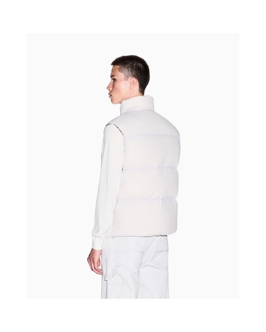 ARMANI EXCHANGE White Down Sleeveless Gilet for men