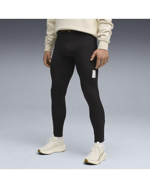 PUMA Black X Saysky Fleece Performance Running Tights for men