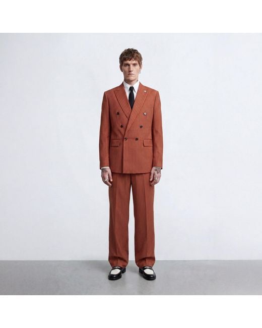 Twisted Tailor Red Syrah Double Breasted Suit Jacket for men