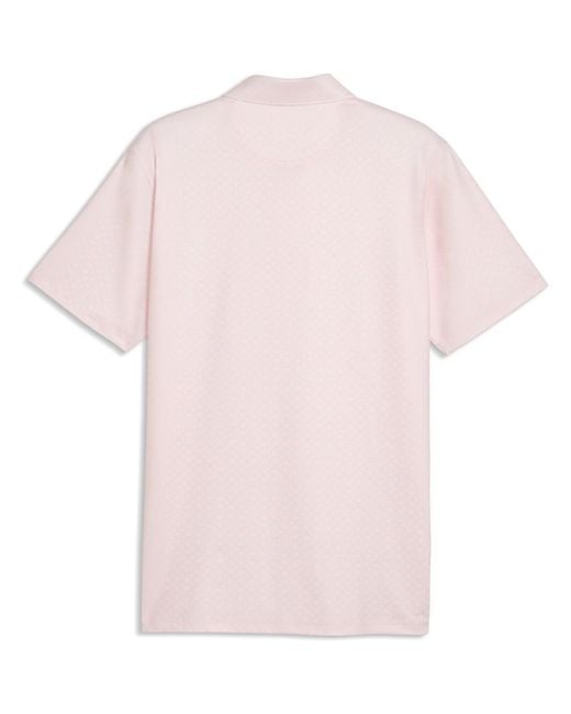 PUMA Pink Mattr Scallop Short Sleeve Polo Shirt for men