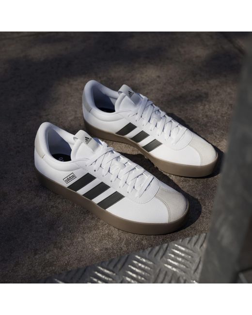 Adidas White Vl Court 3.0 Shoes for men