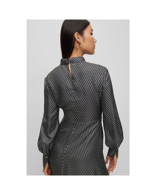 Boss Gray Dealyna Wrap Design Dress